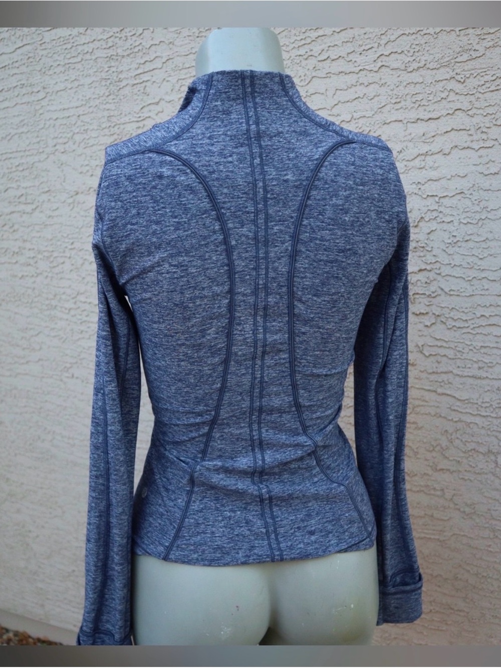 Lululemon run briskly 1/2 zip heathered cadet blue | size 4